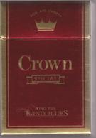 CROWN  - Empty  Cigarettes Carton Box - Around (environ) 1965-70 - Zigarettenetuis (leer)