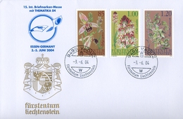 2004 , LIECHTENSTEIN , VADUZ , PLANTAS Y FLORES DEL PAIS - Covers & Documents