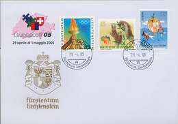 2005 , LIECHTENSTEIN , VADUZ , TEMA EUROPA ( 2004 ) , OLIMPIADAS ATENAS , 50 ANIV. " ARV " - Lettres & Documents