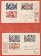 MARTINIQUE 2 LETTRES RECOMMANDEES SERIE TCHAD AU RHIN DE 1946 DE FORT DE FRANCE POUR NEW YORK ETATS UNIS - Cartas & Documentos