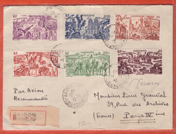 INDOCHINE LETTRE RECOMMANDEE SIGNEE DECARIS SERIE TCHAD AU RHIN DE 1946 DE SAIGON POUR PARIS FRANCE - Cartas & Documentos
