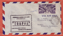 WALLIS LETTRE PAR AVION ENTRAIDE SIGNEE DECARIS DE 1947 POUR NOUMEA NOUVELLE CALEDONIE - Covers & Documents