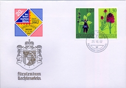 2002 , LIECHTENSTEIN , VADUZ , PLANTAS Y FLORES , FLOWERS - Covers & Documents