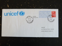 AVON - SEINE ET MARNE - CACHET ROND MANUEL SUR PAP REPONSE LAMOUCHE - UNICEF - PAP: Antwort/Lamouche