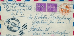 1941 ESTADOS UNIDOS , FRONTAL DE SOBRE ENTERO POSTAL CIRCULADO , LOS ANGELES - BERLIN - 1941-60