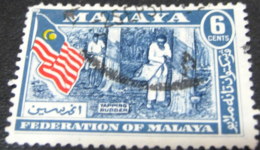 Malaysia Malaya Federation 1957 Rubber And Flag 6c - Used - Federation Of Malaya