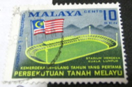 Malaysia Malaya Federation 1958 1st Anniversary Of Independence 10c - Used - Federation Of Malaya