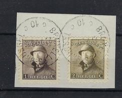 N°165/166 (ntz) GESTEMPELD Bruxelles Brussel 10c 1920 - 1919-1920 Roi Casqué