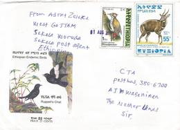 Ethiopia 2001 Sikela Postal Agency Woodpecker Bushbuck Cover - Ethiopie