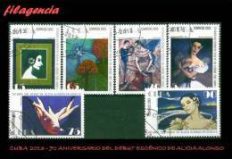 USADOS. CUBA. 2013-18 70 ANIVERSARIO DEL DEBUT ESCÉNICO DE ALICIA ALONSO EN EL BALLET GISELLE - Used Stamps