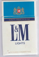 L&M Lights - American Empty Cigarettes Carton Box - Around (environ) 1980 - Etuis à Cigarettes Vides