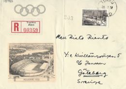 MELBOURNE AUSTRALIA XVI OLIMPIADE 1956 FDC To FINLAND - Sommer 1952: Helsinki