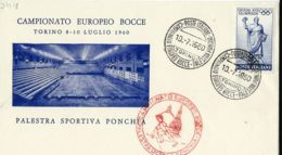 SPORT BOCCE CAMPIONATO EUROPEO 1960 TORINO FDC - Pétanque