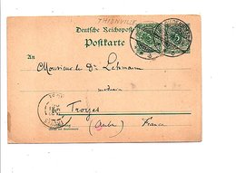 ALSACE LORRAINE CARTE DE DIEDENHOFEN (THIONVILLE) 1899 - Andere & Zonder Classificatie