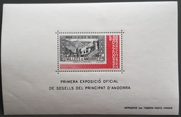 Andorre - YT BF N°1 - 1ère Exposition Officielle Des Timbres Poste Andorrans - 1982 - Neuf - Hojas Bloque