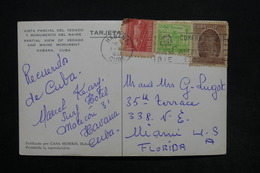 CUBA - Affranchissement De La Havane Sur Carte Postale Pour Miami - L 24119 - Briefe U. Dokumente