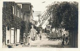 Nassau Bahamas Real Photo Market Street P. Used 1936 Stampe Removed - Bahama's