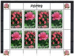 Kyrgyzstan.2010 Flowers (Peony). Sheetlet Of 8 (4 Pairs). Michel # 613-14 KB - Kirgisistan