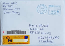 2018 Cover, Bursa Turkey, Türkiye To Ulcinj, Montenegro - Lettres & Documents