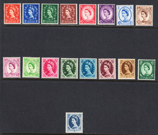 Great Britain 1955-58 Wmk 165, Mint Mounted, Sc# , SG 540-556 - Nuevos