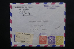 PARAGUAY - Enveloppe De L 'Ambassade De France En Recommandé De Asuncion Pour Paris - L 24188 - Paraguay