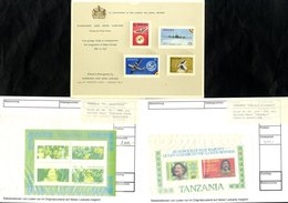 HARRISON & SONS Promotional Cards/folders Displaying Attached New Issues For Australia, Bechuanaland, Basutoland, Gambia - Autres & Non Classés