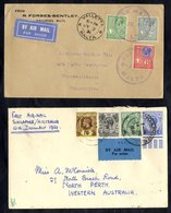 IMPERIAL AIRWAYS First Flight Covers (2) Malaya 1934 Dec 15th Singapore - Perth, Australia Pilot Signed V. G. Wilson (sc - Autres & Non Classés