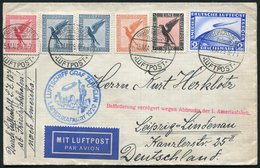 1929 First America Flight Cover Franked Various Airmails Incl. 2rm Zeppelin, Tied Friedrichshafen Luftpost C.d.s's, Blue - Sonstige & Ohne Zuordnung