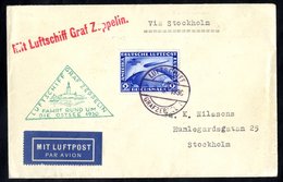 1930 Ostsee Flight Envelope To Sweden, Franked 2rm Zeppelin, SG.456a (Cat. £500), Cancelled 'Luftschiff Graf Zeppelin.'  - Autres & Non Classés