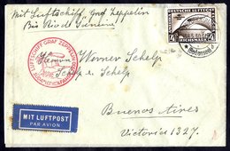 1930 South America Flight Envelope To Buenos Aires Annotated 'Vai Rio Di Janeiro,' Franked 4rm Zeppelin Commemorative, C - Other & Unclassified