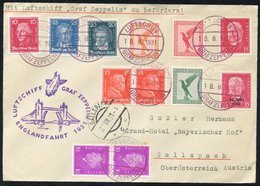 1931 Multi Franked Cover Flown To Gallspach, Austria Via The England Flight, Various German Vals Tied With 'on Board' Ca - Sonstige & Ohne Zuordnung