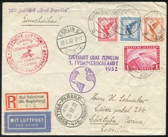 1932 First South America Flight Reg Cover From Shonebeck To Brazil Via Berlin Connecting Flight To Friedrichshafen With  - Sonstige & Ohne Zuordnung