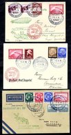 1933 'Deutschland,' 1935 First & Thirteenth 'Europa - South America' Flight Covers, All Franked 1rm Zeppelin + Other Iss - Sonstige & Ohne Zuordnung