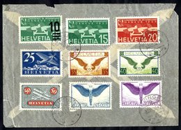 1936 Chicago Flight Envelope (faults) With Cachet Franked On Reverse, Nine Different Swiss Airmail Vals To 1fr, Cancelle - Other & Unclassified