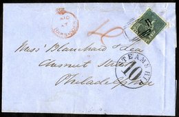 1852 (Apr) - 1855 No Wmk Imperf On Blued Paper (1d Blue) Slight Faults, Tied By Barred Numeral 'I' To 1856 (Sept 10) Lar - Other & Unclassified