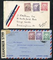 1939-44 Collection Of WWII Censor Mail, Written Up On Leaves - Thirteen Outgoing, Two Incoming, Range Of Censor Labels,  - Other & Unclassified