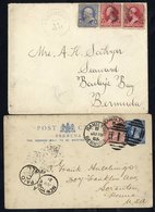 1885-91 ½d Blue Postal Stationery Card Uprated 1d Rose To USA With N.Y/PAID All Opera Glass Cancel, Hamilton/1 Duplex Ca - Other & Unclassified