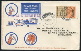 1932 Jan 27th Acceptance For Imperial Airways First Flight Kimberley - London, Robertson Cover Franked 2d & 1s Adhesives - Autres & Non Classés