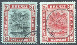 1908 $1 & $5, Both VFU, SG.46/7. Cat. £398 (2) - Sonstige & Ohne Zuordnung