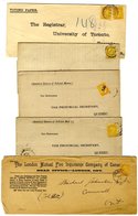 Small Queen's Covers (39) And Two Large Queen's Covers, Mainly Lower Vals, One 8c Registered Cover. A Number With Either - Other & Unclassified