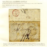 1807-63 Group Of Entire Letters From Halifax, Written Up On Album Pages. Includes Two S/line HALIFAX Dated H/stamps, 180 - Autres & Non Classés