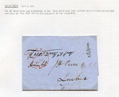 1831-51 Folded Letters (6) All From Quebec, Written Up On Pages. Noted - 1851 '½' H/stamp For The Local Drop Letter Rate - Autres & Non Classés