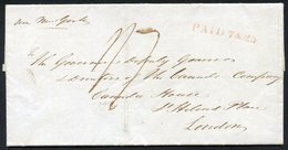 1837 (Apr 1) Folded Letter To London With A Fine Strike Of The Scarce 'PAID 7 & 25' H/stamp (7d Across River Queenstown  - Autres & Non Classés