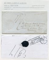 1837 Folded Letter To London With Large Double Ring CITY Of TORONTO JA.16.1837 Cancel, And With A Fine Strike Of The Sca - Otros & Sin Clasificación