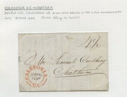 1840-1900 Miscellany Of Letters Or Covers (17). Noted - Superb Red Caledonia Undated Cancel With 18.MAR.1840 Inserted By - Otros & Sin Clasificación