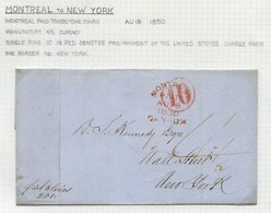 1841-50 Mail From Montreal To The UK Folded Letters (5) Rated Either 1/2d Or 2/4d, All Have Montreal D/stamps In Red. Al - Other & Unclassified