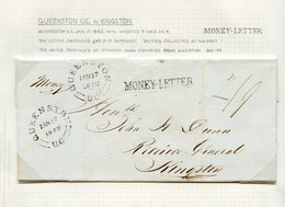 1842-55 Money Letters - 1842 Entire Rated 2/9d From Queenstown (JAN 17) To Kingston, 1853 Strathburn To Quebec With 'PAI - Autres & Non Classés