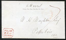 1850 Envelope To Peterborough With Manuscript O.H.M.S At The Top, Toronto AP.17 D/stamp & Very Fine Red Boxed 'PAID/R.G. - Autres & Non Classés