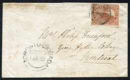 1852 Cover, Toronto (NO 23) To Montreal With A 3d On Medium Wove Paper, Margins Close At Right To Huge At Base, Tied By  - Autres & Non Classés