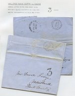1852-75 Range Of The '3' Or 'PAID 3' H/stamps On Envelopes Or Entires, Includes Two From Halifax & Pakenham, St Eustache - Other & Unclassified